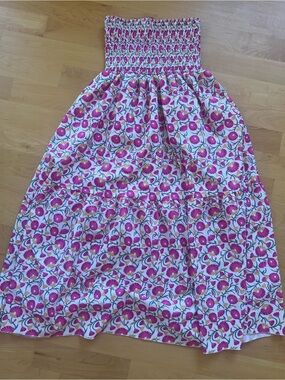 Pink Floral Smocked Sundress